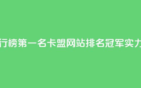 卡盟网站排行榜第一名 - 卡盟网站排名冠军	，实力惊人~ 第1张