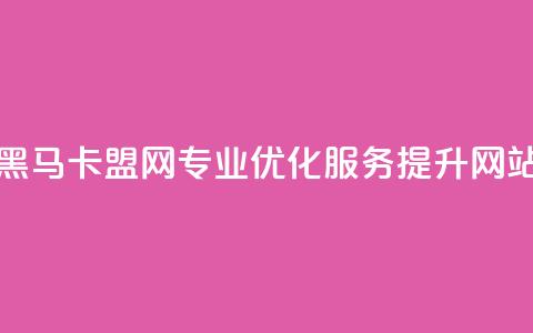 黑马卡盟网 -  专业SEO优化服务 提升网站排名。 第1张