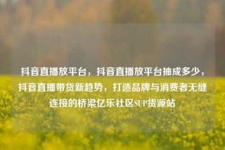 抖音直播放平台，抖音直播放平台抽成多少，抖音直播带货新趋势，打造品牌与消费者无缝连接的桥梁亿乐社区SUP货源站